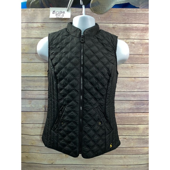 WOMEN'S JACKES FULL ZIP INSULATED PUFFER VEST EUC size 4 Black - Picture 1 of 9